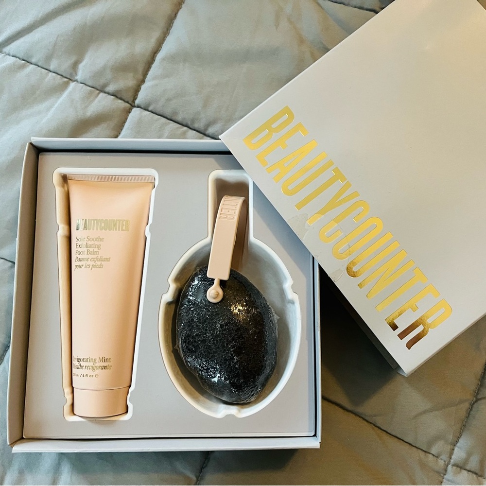 BeautyCounter Solemates exfoliating duo | foot balm and pumice stone